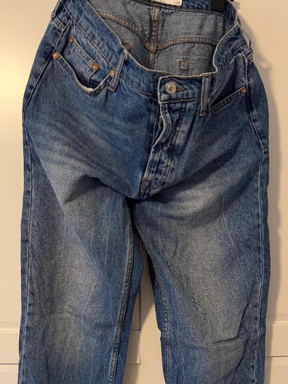 Topman Original Relaxed Balloon Fit Jeans | W34 L30 | Medium Wash Blue